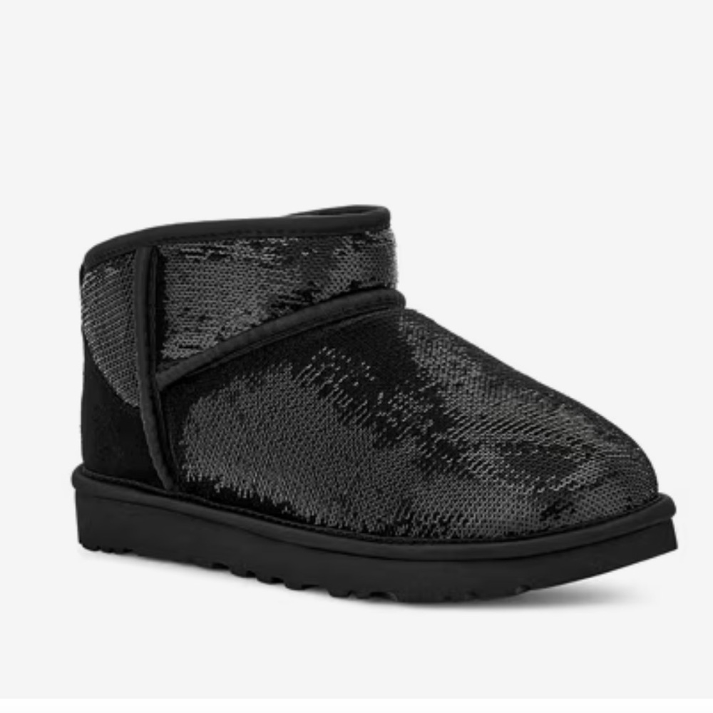 UGG Black Sequin Mini Boots